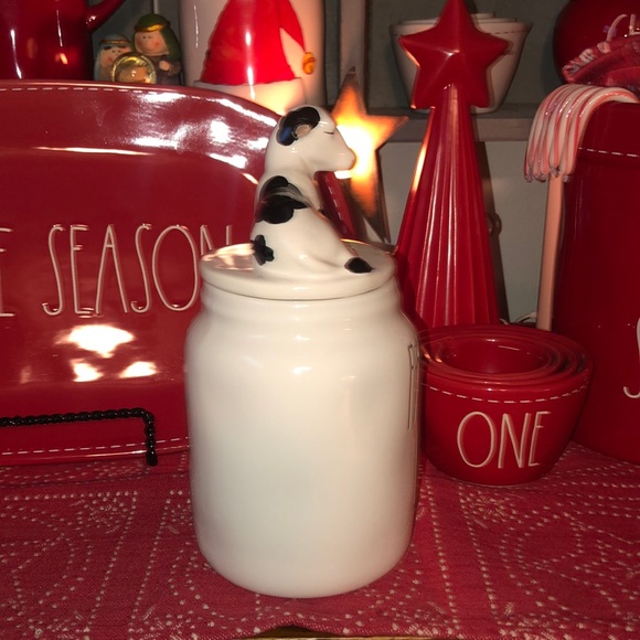 Rae Dunn FARM LIFE Baby Canister with Cow Topper - Picture 5 of 8